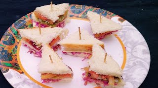 Veg Club Sandwich Recipe at home|How to make Veg Club Sandwich