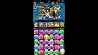 パズドラ　「碧の海賊龍　地獄級」　黒翼熾姫ヴァルキリー回復9倍PT　ノーコン