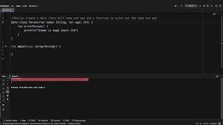 Kotlin with Copilot: Create a data class with name and age