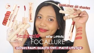 Lippies Baru FOCALLURE GLOSSY BALM, GLAZED SHINE LIP TINT, \u0026 MATTE LIPSTICK di Kulit Sawo Matang