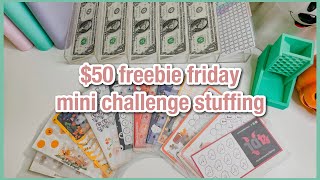 $50 FREEBIE FRIDAY | mini savings challenge stuffing | oct 1 | budgetwithamanda