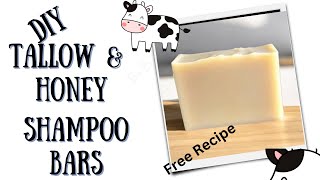 DIY TALLOW \u0026 HONEY HAIR SHAMPOO BAR FREE RECIPE  #coldprocesssoap #soapmaking