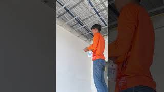 ใส่คลิปล็อคโครงฝ้า #ฉาบฝ้า #ช่างฝ้า #construction #diy #drywall #โครงฝ้า