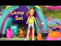 Unboxing Barbie Team Stacie Camping Play Set!🏕 Real Tent | Canoe |Camping Supplies| Barbie Videos