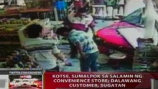 QRT: Kotse, sumalpok sa salamin ng convience store sa QC