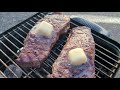 juicy strip steak on weber go anywhere charcoal