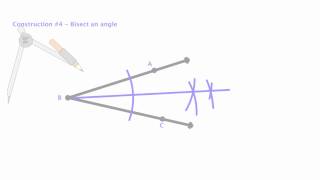 Compass Construction 4 - Bisect an angle