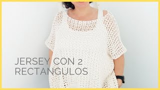 como tejer un Jersey con dos rectángulos de verano a crochet