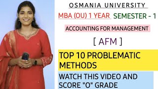 TOP 10 THEORY \u0026 PROBLEMATIC QUESTION IN AFM || ACCOUNTING FOR MANAGEMENT || MBA  @shivanipallela