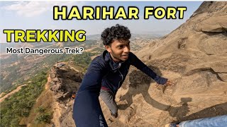 Harihar Fort Trek in 4K – Would You Dare to Climb This? 🤯