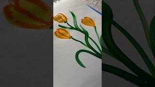 Easy Tulip flower painting #painting #art#satisfying #tulipflower #viral#flowerpainting