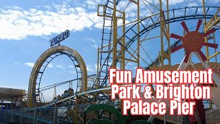 🇬🇧 Walking Tour in Brighton Fun Amusement Park \u0026 Palace Pier |মজার যত রাইড ব্রাইটন প্যালেস  পিয়ারে