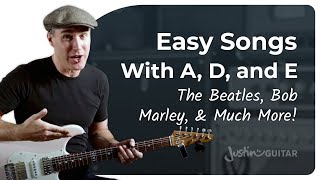 Super EASY 3 Chord Songs using A, D, E | Guitar for Beginners