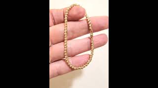 Chain Strung 14k Solid Gold 3mm LASER DIAMOND CUT Gold Bead Bracelet #goldbracelet  #beadbracelet