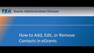 How to Add, Edit, or Remove Contacts in eGrants