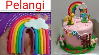 Cara membuat pelangi fondan yang cantik | how to make fondant rainbow