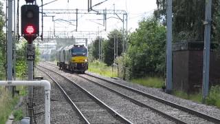 (First Mainline Run) Direct Rail Services 68006 pulling 47841 and 68007 through Winsford, 04/08/14