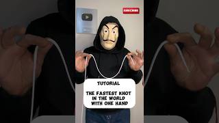 TUTORIAL THE FASTEST KNOT IN THE WORLD WITH ONE HAND #magic #tricks #viral #trending #trend