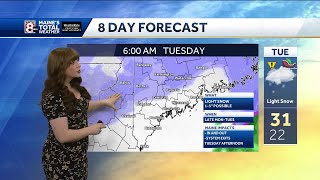 Dry Monday with snow on the way through Tuesday