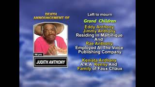 Judith Anthony ~ Long Obituary
