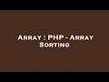 Array : PHP - Array Sorting