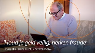 Online event ‘Houd je geld veilig, herken fraude’