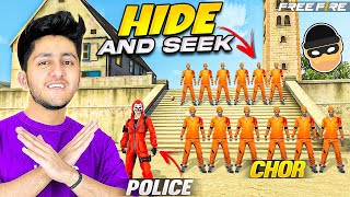 Playing Hide & Seek In Clock Tower With 20 Noob Chimkandi 😂 Can I Find Them ? - Garena Free Fire