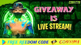 FREE FIRE 🔴LIVE STREAMING GIVEAWAY ll FREE FIRE CUSTOM GIVEAWAY ll.....