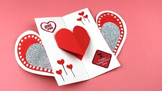 Beautiful Handmade Valentine's Day Card Idea||Diy Greeting Cards For Valentine’s Day 2022