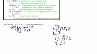Algorithm: Insertion Sort Example 1