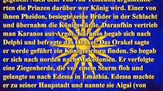 Griechische Geschichte - König Karanos/Karanus - von Argos nach Makedonien