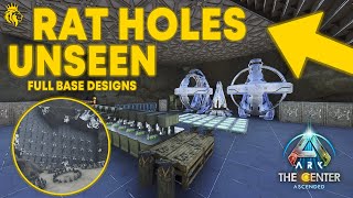 TOP 3 UNSEEN Rat Holes W/ FULL BASE DESIGNS on The Center! | ARK: Survival Ascended