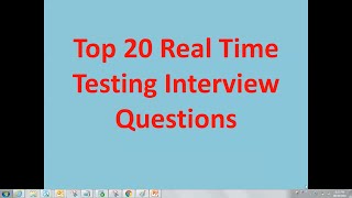 Testing interview | Real time testing interview questions | important testing interview questions