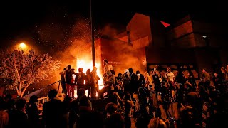 George Floyd protesters set fire to Minneapolis police station as riots continue