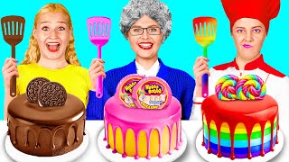 Me vs Grandma Cake Decorating Challenge | Food Battle by RaPaPa Challenge