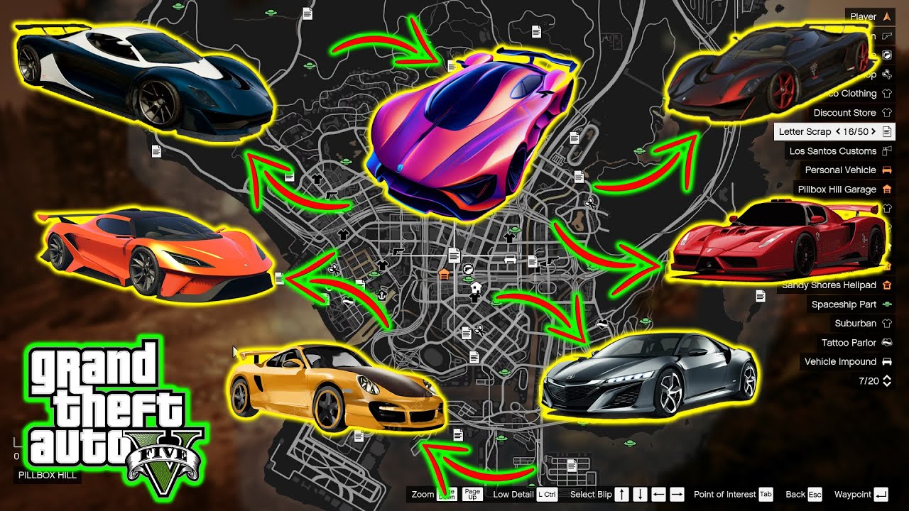 Gta 5 Cars Location Map