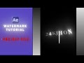 After Effects (2018-2024) Watermark For Edits Tutorial