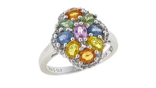 Colleen Lopez 1.96ctw Multi Sapphire and White Topaz Ring