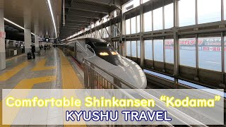 Riding the comfortable 700 series Shinkansen \