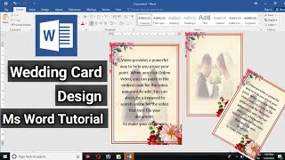 Wedding Invitation Card design🔥 || How To Make Image Transparent in Ms Word || Card Making Ideas