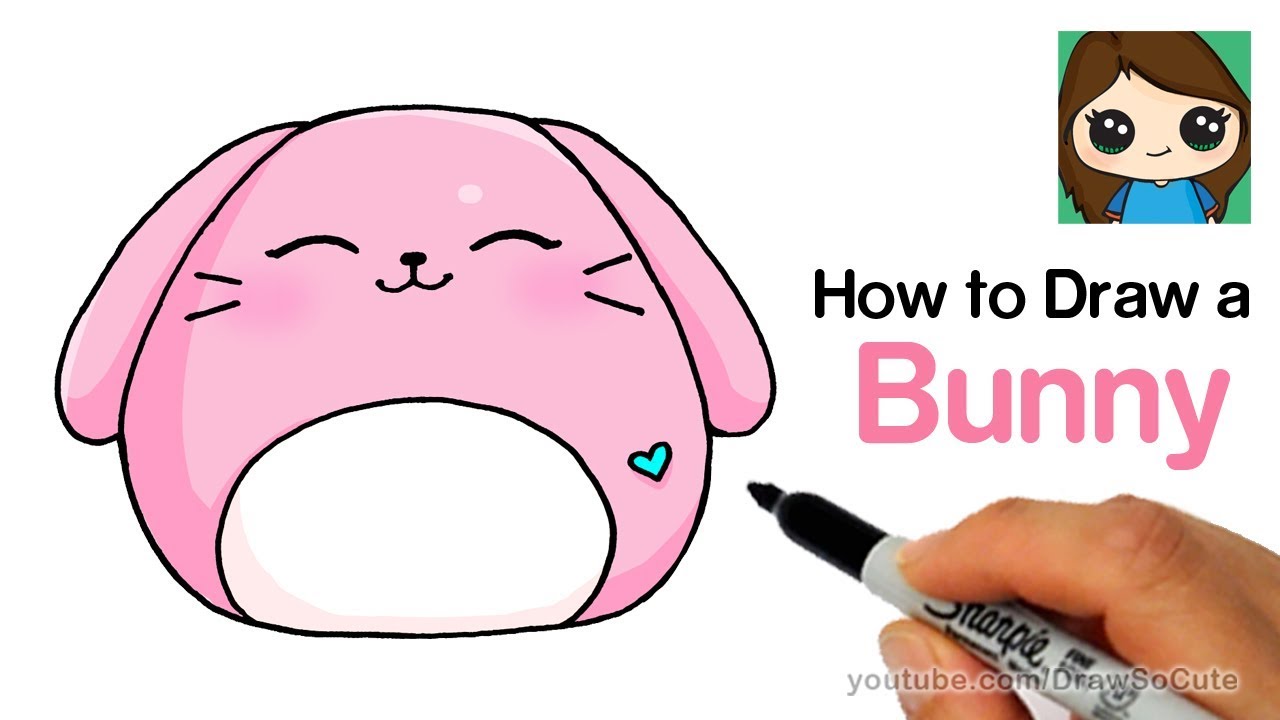 How To Draw A Cute Bunny EASY | Squishy Squooshems - YouTube