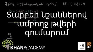 Տարբեր նշաններով ամբողջ թվերի գումարում | Թվաբանություն | «Քան» ակադեմիա