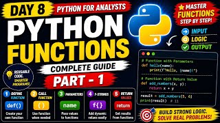 Python Functions Explained 🔥 | Day 8 (Beginner to Pro) #pythontutorial #python