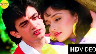 Mujhe Nend Na Aaye 4K Video   Aamir Khan | Madhuri Dixit | Anuradha Paudwal | Udit Narayan |   Dil