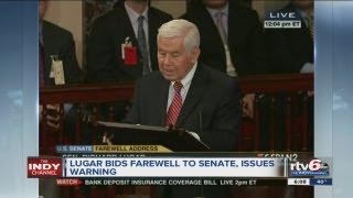 Indiana Sen. Richard Lugar bids farewell to Senate after 36 years