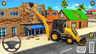 House Demolish JCB Excavator Driving Game - Construction Sim 3D - Android Gameplay
