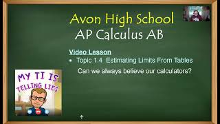 Avon High School - AP Calculus AB - Topic 1.4 - Activity