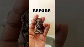 how to clean brass statue😁 😋#shorts #shiva #kaali #brasscleaning #metalpolishing #brass