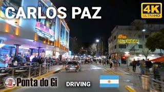 VILLA CARLOS PAZ [CENTRO de NOCHE] #driving TOUR VIRTUAL  2024 PROVINCIA de CORDOBA - ARGENTINA