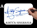 Aditya Singhania name signature design - A signature style - How to signature your name